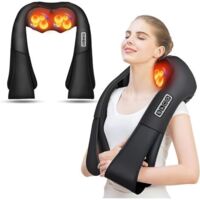 Masajeador cervical, masajeador de espalda y cuello con calor, masajeador eléctrico Shiatsu para cuello, cuello y hombros, regalos para mamá, papá, mujeres y hombres