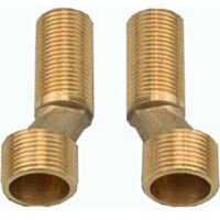Grifo para bañera y ducha, conexión descentrada de 1/2 3/4, conexión descentrada de 2/2 3/4, reductor de codo de latón, brazo giratorio ajustable, dorado