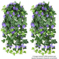 Flores artificiales colgantes para exterior e interior, plantas artificiales para decoración de bodas, jardín, pared y balcón, color morado.