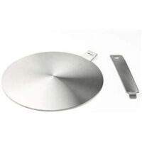 Adaptador de inducción de 240 x 420 mm, disco convertidor para placa de inducción, placa difusora de calor con mango y base separables.