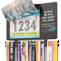 Présentoir pour médailles de marathon, porte-médailles mural avec pochette pour dossard.