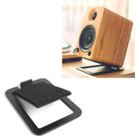 Support pour enceintes d'ordinateur inclinable à 16°, support de rangement métallique pour enceintes de bureau, adapté aux petites enceintes.