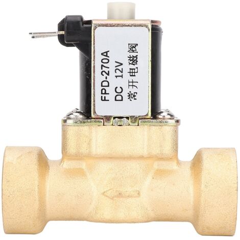Vanne Solénoïde Électromagnétique Laiton - Filetage Femelle G1/2", Normalement Ouverte, 12V DC