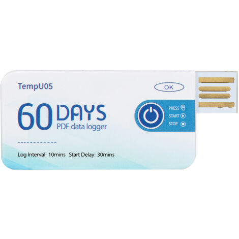 Enregistreur de température USB jetable avec rapport PDF