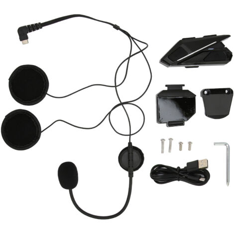 Kit Oreillette Bluetooth Moto Anti-Bruit Imperméable Communication Casque Moto Écouteur Sans Fil