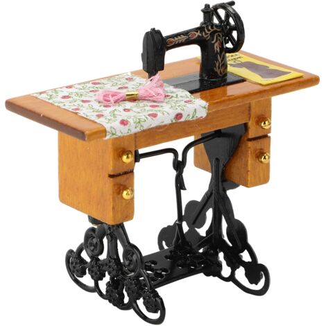 Mini Machine à Coudre Vintage pour Maison de Poupée 1:12 - Accessoire Décoratif Miniature