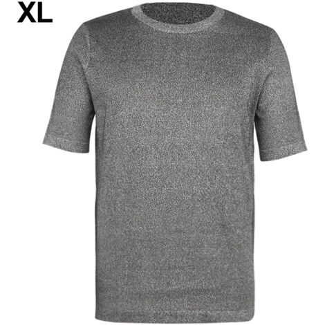 T-shirt de sécurité manches courtes coupe-résistant niveau 5, col rond anti-coupures (Taille XL)