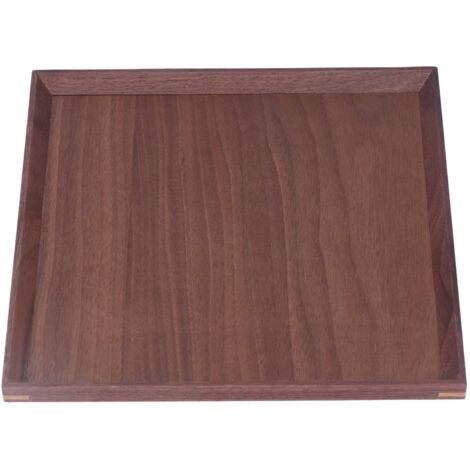 Plateau de service carré en noyer noir style rétro chinois pour table