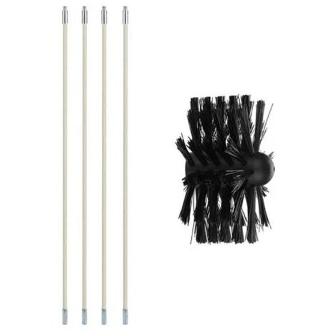 Brosse de Nettoyage de Cheminée avec Tiges et Kit de Ramonage pour Conduits