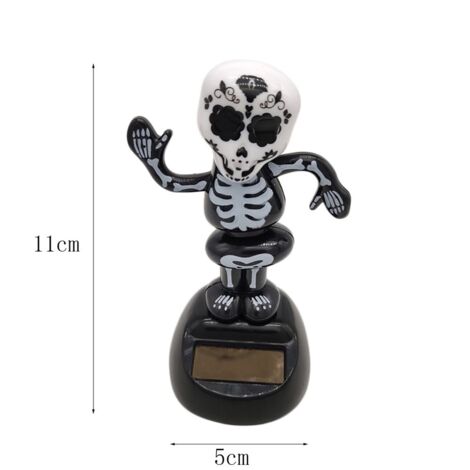 Figurine Dansante Solaire Squelette – Décor Oscillant, Sans Piles, Pour Bureau, Voiture Ou Rebord De Fenêtre
