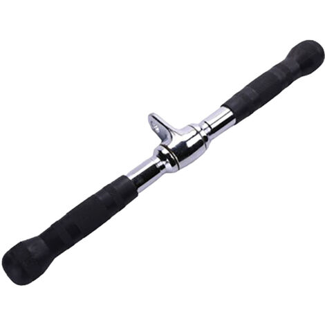 Barre Rotative Multi-Exercices 43,2 Cm – Acier Chromé, Poignées Caoutchouc, Pour Machine à Câble