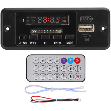 Module Audio MP3 5V avec Amplificateur, Lecteur USB FM Radio, Carte de Décodage MP3 Noir