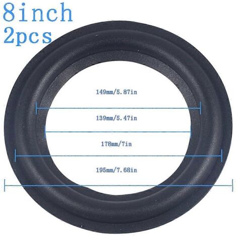 2 pièces Bague en Mousse Caoutchouc pour Haut-parleur - Réparation Surround Enceinte - Diamètre 195 mm (8 pouces)