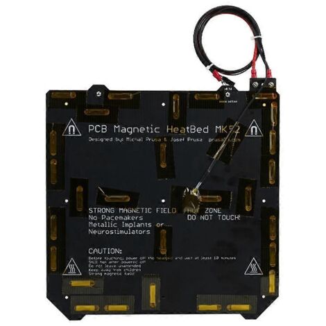 Plaque magnétique chauffante pour lit d'impression Prusa MK52 MK2.5 MK3 MK3S MK3S+ avec aimant intégré, surface de construction adhérente et durable.