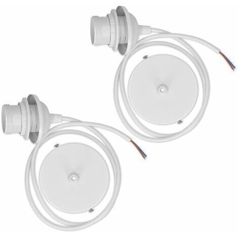 Jusch – Câble électrique pour lampe 80 cm avec douille E27 – Monture de suspension pour luminaire plafond – Blanc