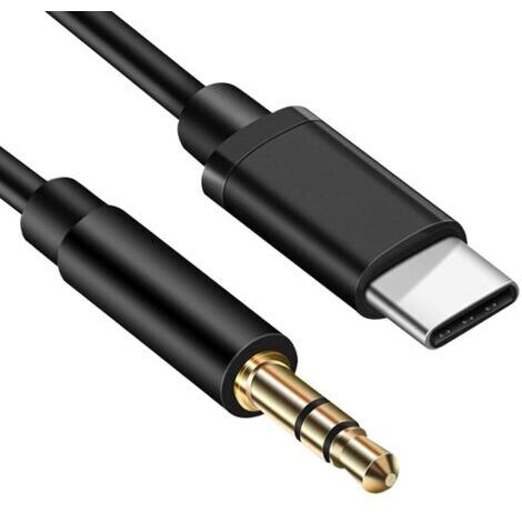 Jusch – Câble USB C vers Jack 3,5mm 1m – Connecteur Type-C pour audio – PVC flexible et cuivre étamé – Compatible Samsung, Xiaomi, Huawei (1/5)