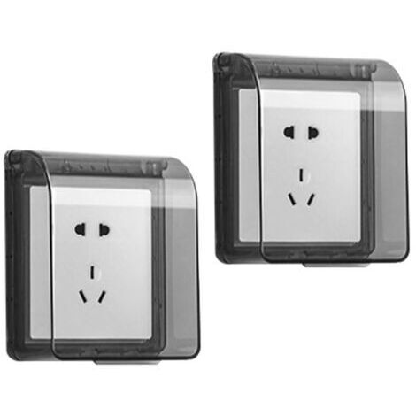 Cache Interrupteur Murale, 2Pièces Type 86 Cache Prise Etanche Electrique Murale Autocollant Protection Prise Courant Etanche Couvercle Interrupteur pour Salle de Bain et Cuisine Prise