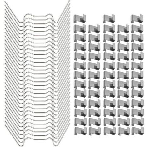 Lot de 150 clips à ressort pour verre de serre, serre, vitrage pour verre, couloirs, serres, vitres de verre, clips de fenêtre – Clips de 75 W et 75 clips en Z pour remplacement de ver (1/5)