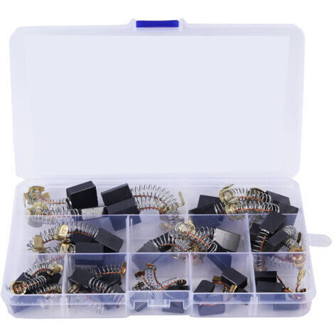 40 pièces de 10 tailles de balais de charbon de rechange pour outils électriques (1/5)