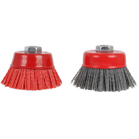 Lot de 2 brosses à filament en nylon de 7,6 x 1,6 cm - 11 pour meuleuse d'angle, kit de brosses en nylon 12 500 tr/min pour enlever la rouille, la corrosion, la peinture, le grain 80, 120, (1/5)