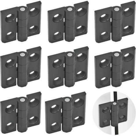 8 pièces Charniere, Charnière Plate de Connexion en Acier Inoxydable 304 Noir, D'épaisseur Charnières de Portes, 40x40 mm (1/5)
