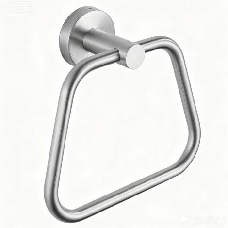 Anneau Porte-Serviettes - Accessoire de Salle de Bain en Acier Inoxydable 304 - Porte-Serviettes Mural avec Design Trapézoïdal (1/5)
