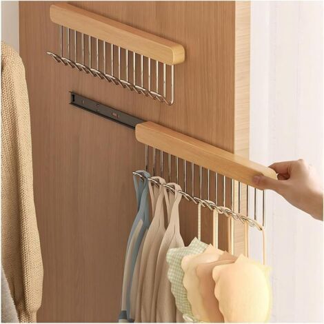 Lot de 2 crochets de sortie pour placard, crochet en bois pour débardeur et soutien-gorge, crochets muraux économiques, 8 Hooks, Right Pull (1/5)