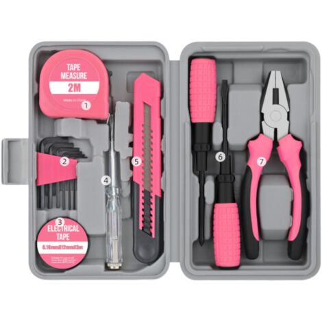 Coffret à outils, lot de 7 pièces, style couteau utilitaire, mini boîte à outils, 200x125x45mm (1/4)