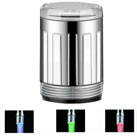 Capteur de température à changement de couleur à LED à 3 couleurs, buse de robinet, 23,5 mm (1/5)