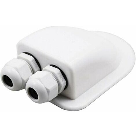 CHOYCLIT Passe-cable de Toit, Solaire Boîte de Cable en ABS Toit Conduit de Cables Solaire Etanche Fixations de Toit à Cable Double pour Camping-car Caravane pour Types de Cables 2 MM - 6 MM (1/5)