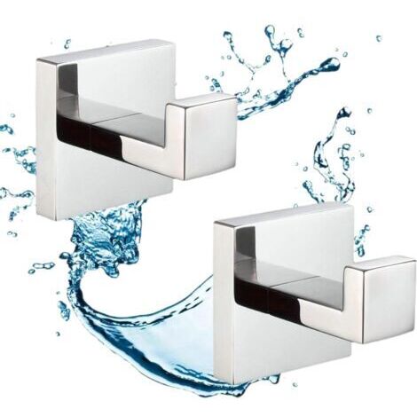 2 Pièces Crochet de Salle de Bain Chrome, Crochet Mural Home Patère à Crochets, Crochets pour Serviettes de Bain