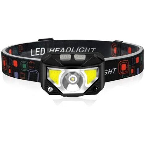 Lampe Frontale,Rechargeable USB,avec 6 Modes D'éclairage,avec Détecteur de Mouvement,Lampe Frontale COB Etanche,angle réglable de 45°,pour avec Lumière Rouge pour La Pêche/Camping/Cyclisme/Randonnée