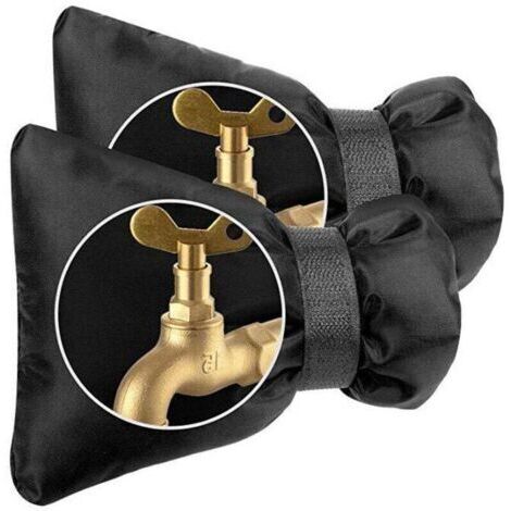 2PCS housses de protection pour robinet extérieur -Robinet de Jardin Housse, Protection épaisse pour robinet extérieur contre le gel - Imperméable - Noir (1/4)
