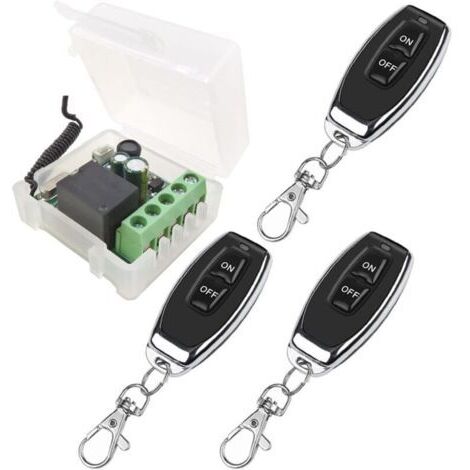 Interrupteur de Télécommande sans Fil 433MHz 230V 220V 240V Récepteur de Relais de commande à distance à 1 Canal avec 3 Émetteurs télécommandes Contacts sans potentiel Contrôleur de Relais (1/4)
