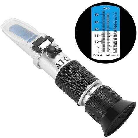 DIFCUL Suikergehalte, refractometer, winzer refractometer 0-32 Brix wijn refractometer voor het meten van het suikergehalte met ATC handrefractometer voor winzer wijn, bier, fruit, enz