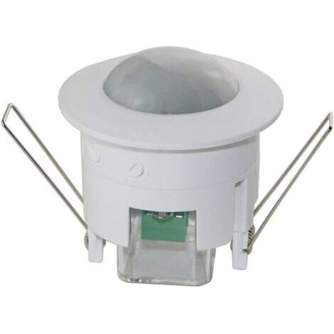Détecteur de mouvement infrarouge monobloc, montage encastré au plafond, contrôle de la luminosité intérieure, zone de fonctionnement à 360°, portée de 6 m, capteur de luminosité intégré, blanc (1/5)