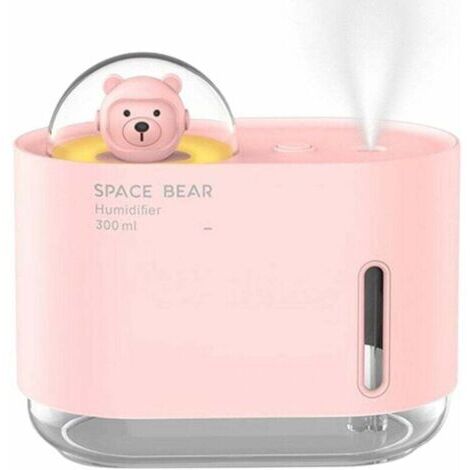 Humidificateurs Pour Chambre  Humidificateur de chambre Space Bear  Humidificateur à brouillard froid de 300 ml pour chambre d'enfant, arrêt automatique, éclairage de nuit, interface USB, sans filtre (1/5)
