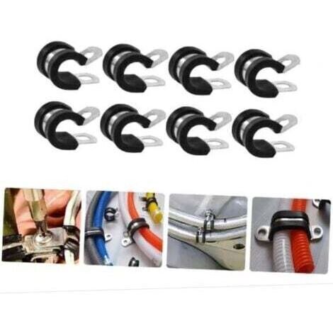 Colliers de fixation de tubes P-Clips de serrage avec insert en caoutchouc choix: Ø 50mm / Band 15mm, 8 Pièces (1/4)