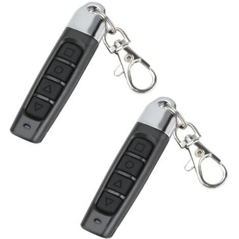 2 Pièces Telecommande Universelle Portail 433 MHz, Télécommande Porte de Garage Universelle avec 4 boutons et Fréquence Fixe, Duplicateur de Telecommande Portail Sans Fil pour Portes de Garage (1/3)