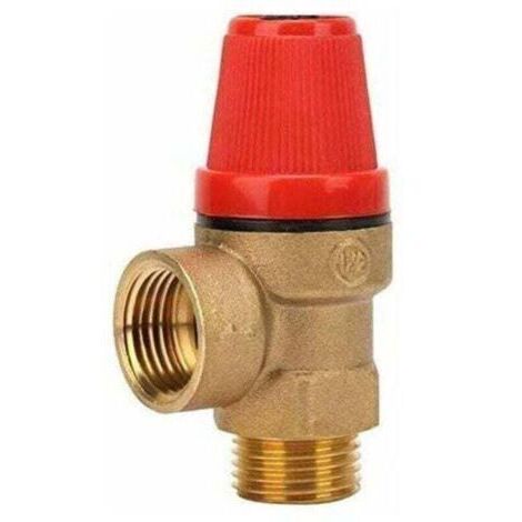 Soupapes de décharge à filetage mâle 1/2" - Soupape de sécurité en laiton pour eau/huile/gaz (3 bar) (1/5)