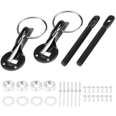 Kit de verrouillage pour capot, kit de verrouillage de capot de voiture universel pour capot de voiture de course (noir) (1/5)