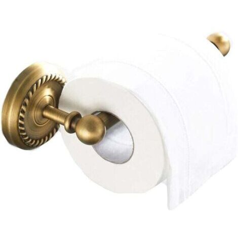 Porte-Papier Toilette Mural Laiton Antique Support de Rouleau de Salle de Bain Rétro Porte-Rouleau de Papier WC avec Support pour téléphone portable (1/5)
