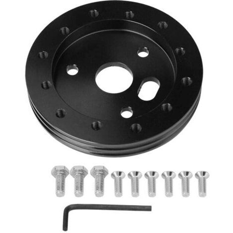Moyeu de volant de voiture, subvention de volant 3 trous 0.5in moyeu entretoise pour adaptateur 6 trous universel(noir) (1/5)