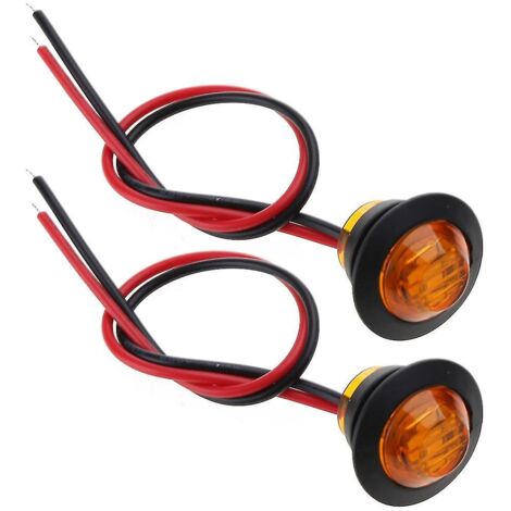 Lot de 2 clignotants étanches pour voiture, de forme ronde.