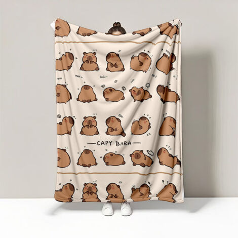 Couverture portable Capybara, en flanelle, toutes saisons, 100x150cm [BR] (1/3)