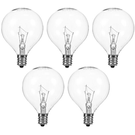 Lot de 5 lampes diffuseurs de parfum E12 pour cire parfumée, ampoule globe transparente de 25 W à intensité variable. (1/3)