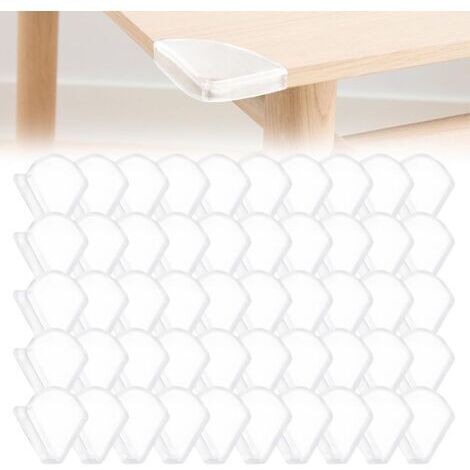 50 Pièces Coin De Table Protection Bebe, Protection Coin De Table, Coin De Table, Protection Angle Meuble, Protege Coin De Table (Transparent) (1/5)