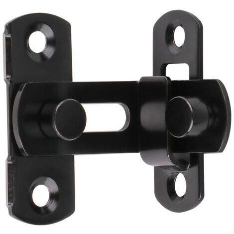 Verrou de porte à angle droit à 180 degrés Boucle Verrouillage de porte et fenêtre Verrouillage de porte coulissante Verrouillage de porte (Noir) (1/5)