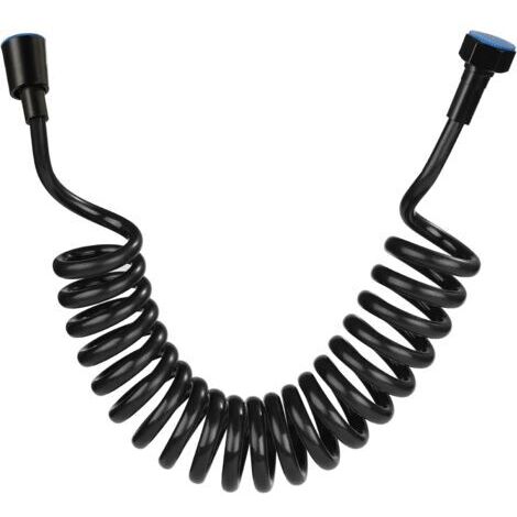 Flexible de douche,Tuyau de douche en mousse avec bouchon en cuivre, tuyau à ressort télescopique, flexible rétractable pour douchette, WC et bidet (3M Noir) (1/5)