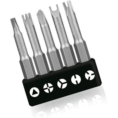 AHLSEN Lot de 5 tournevis spéciaux en forme de U 50 mm - Type Y - Intérieur cruciforme - Tournevis à trois points - Embouts de vissage (1/5)